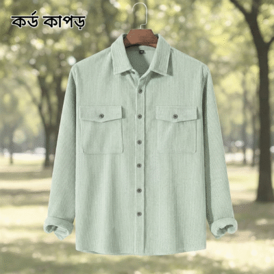 1 Pcs Cord Full Sleeve Shirt - Mint