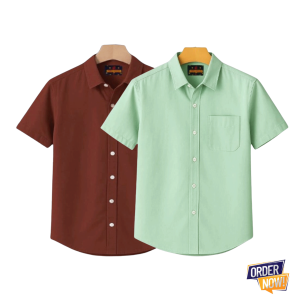 2 Pcs Kaizar Half Sleeve Shirt- Tama-+-Lemon
