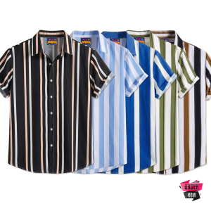 5 Pcs Linen Print Half Shirt-Black+Sky+Petrol+Lemon+Kathal