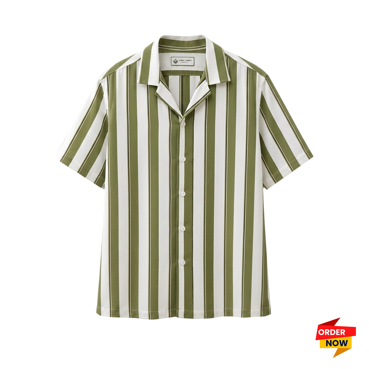 1 Pcs Cuban Print Half Shirt- Lemon