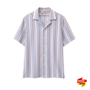 1 Pcs Cuban Print Half Shirt- Ash