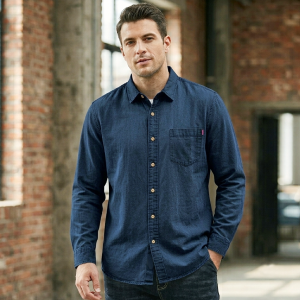1 Pcs Denim SP Full Sleeve Shirt- Navy