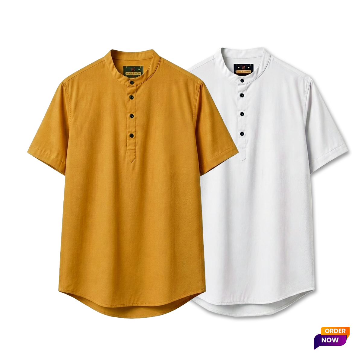 2 Pcs Half Sleeve OXF Katua-Kathal+White