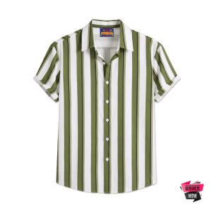 1 Pcs Linen Print Half Shirt-Lemon