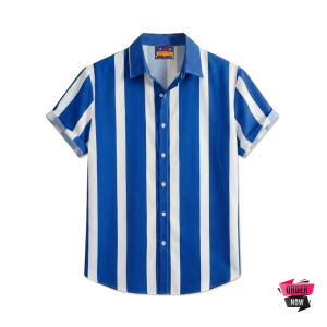 1 Pcs Linen Print Half Shirt-Petrol